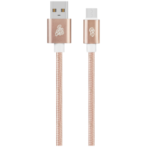 Pro Bass Braided Series Micro USB Cable - Pastel Pink 1.5m