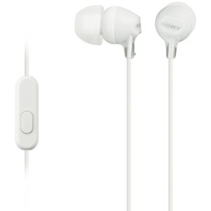 Sony MDR-EX15AP (White) InEar Earphone with Mic for iPhone - Android - Blackberry