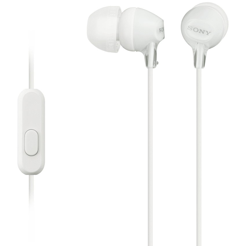 Sony MDR-EX15AP (White) InEar Earphone with Mic for iPhone - Android - Blackberry