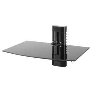 Volkano Steel Series Aluminium, Steel and Tempered Glass Single Shelf Unit