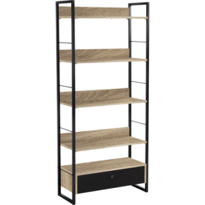 Everfurn Baltic Wide Bookshelf with Large Drawer