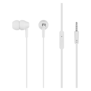 Rocka Aura Series Aux Earphones with Mic - White
