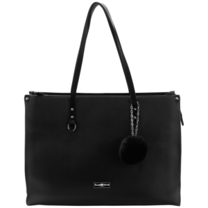 Supanova Pompom Ladies Laptop Bag - Black