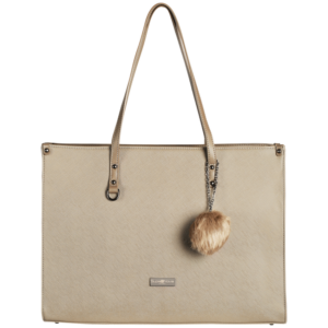 Supanova Pompom Ladies Laptop Bag Taupe