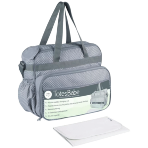 Totes Babe Vivir 20L Diaper Bag, Grey.