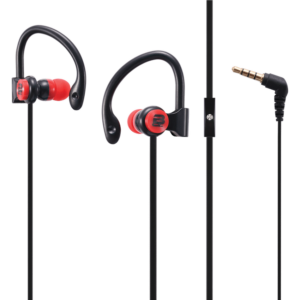 Bounce Break series hook-on earphones Black/Red