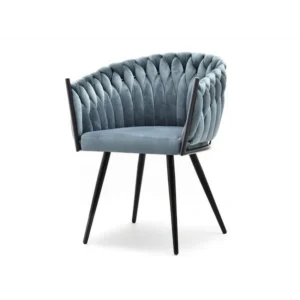 Everfurn Opulent Large Velvet Casual Chair Hazy Blue -2 Pack