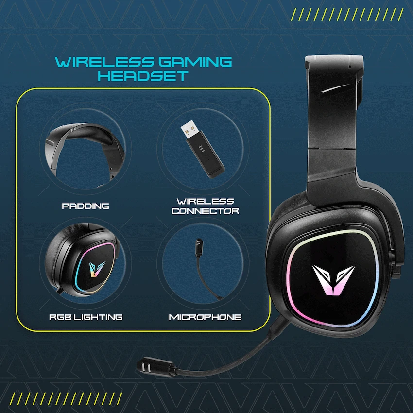 VX Gaming Stealth Series Wireless Gaming Headset - RGB - Image 5