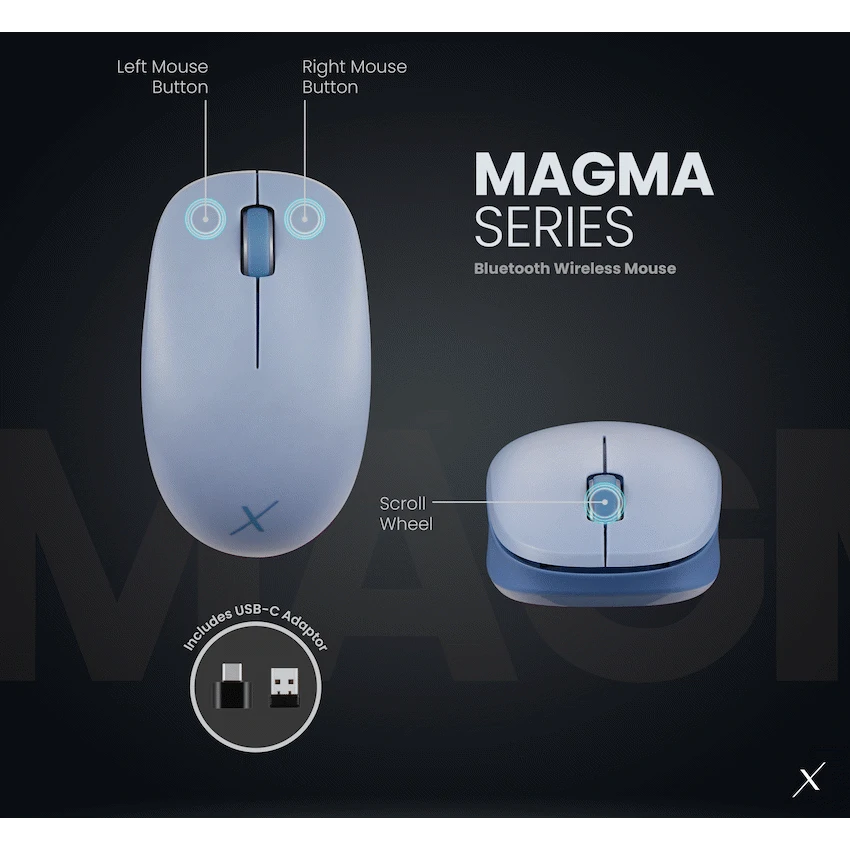 VolkanoX Magma Bluetooth Wireless Mouse - Blue Grey - Image 9