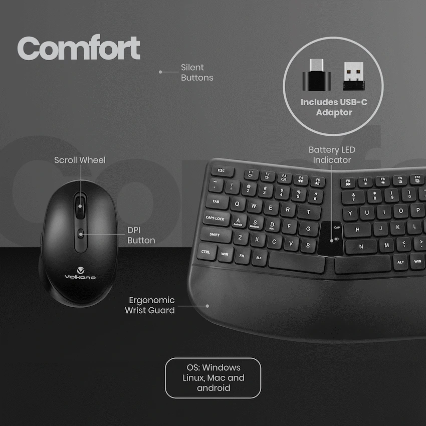 Volkano Vulcan Series Bluetooth Wireless Keyboard and Mouse - Image 7