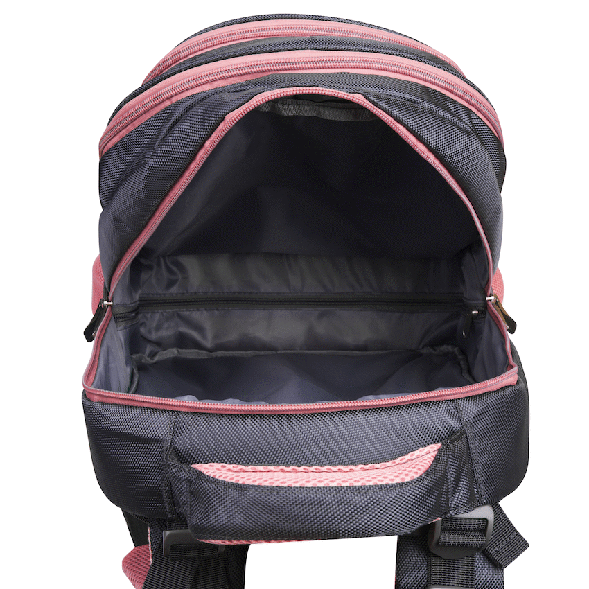 Volkano Orthopaedic Trolley Backpack 27L - Dark Grey/Pink - Image 9