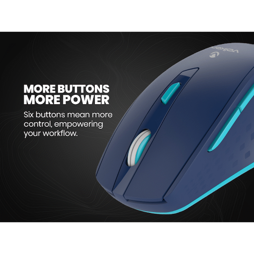 Volkano Chrome Series Wireless Mouse - Blue - Image 11