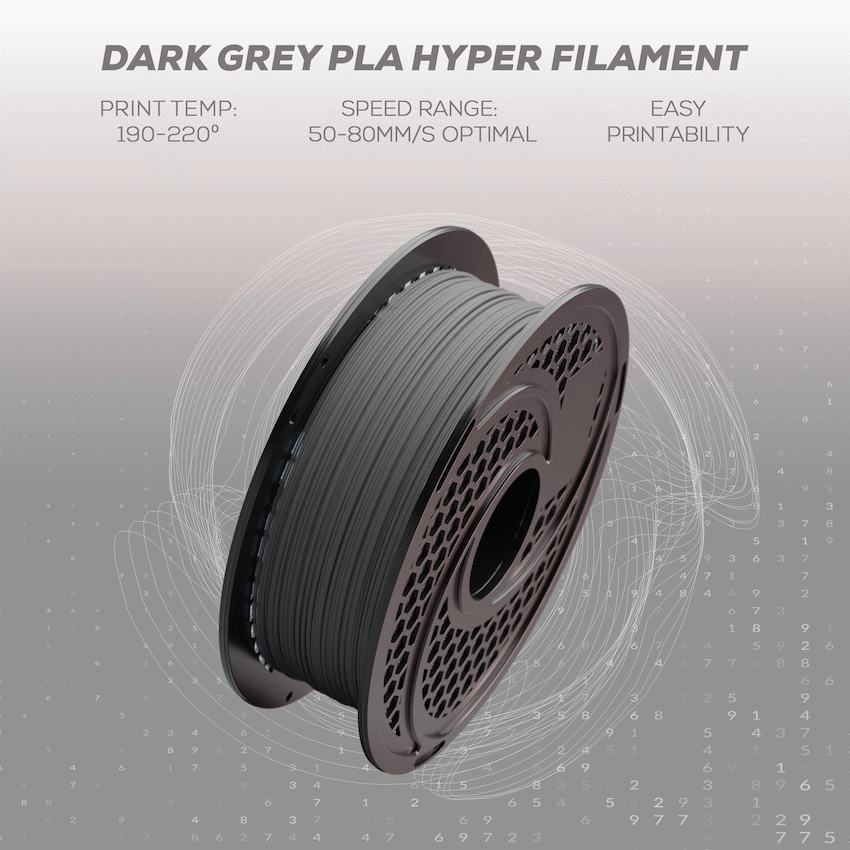 SA Filament PLA Hyper Filament 1kg - Dark Grey - Image 14