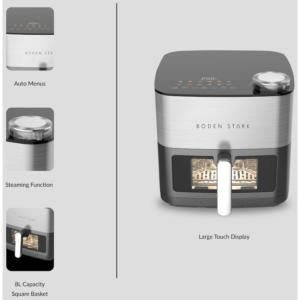 Boden Stark 8l Dual Element Air Fryer with Steaming Function
