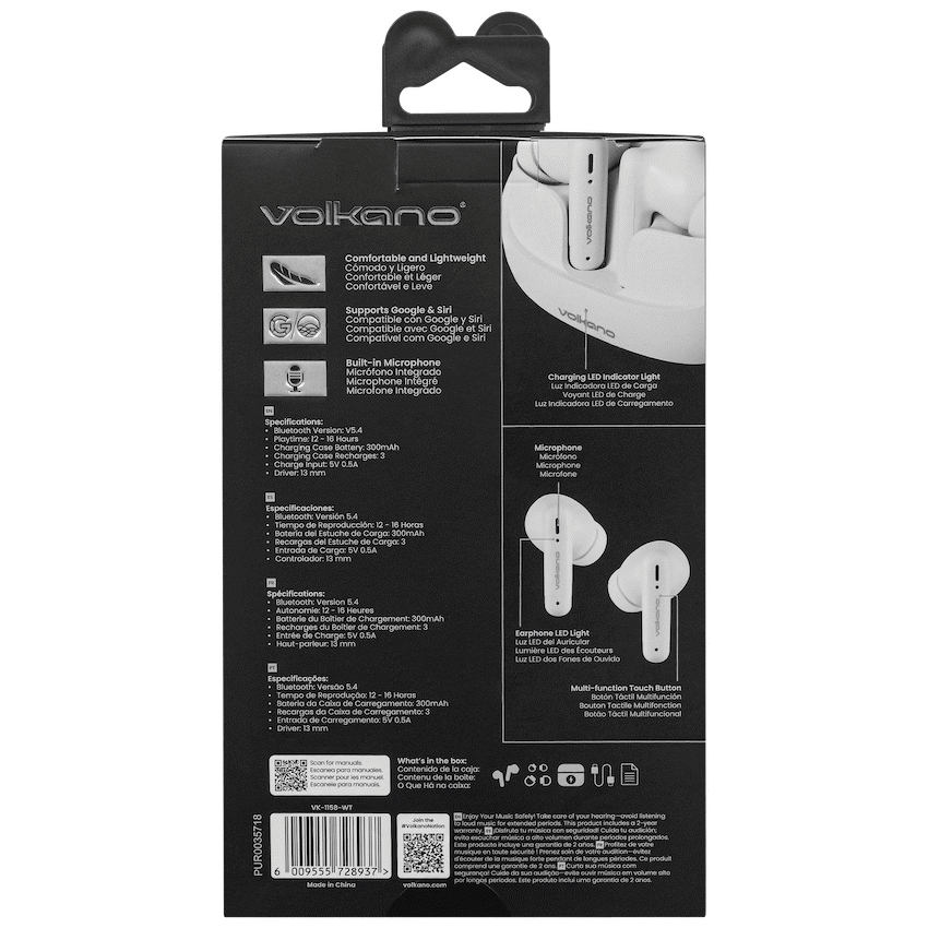 Volkano Jupiter Series TWS Earphones - White - Image 11