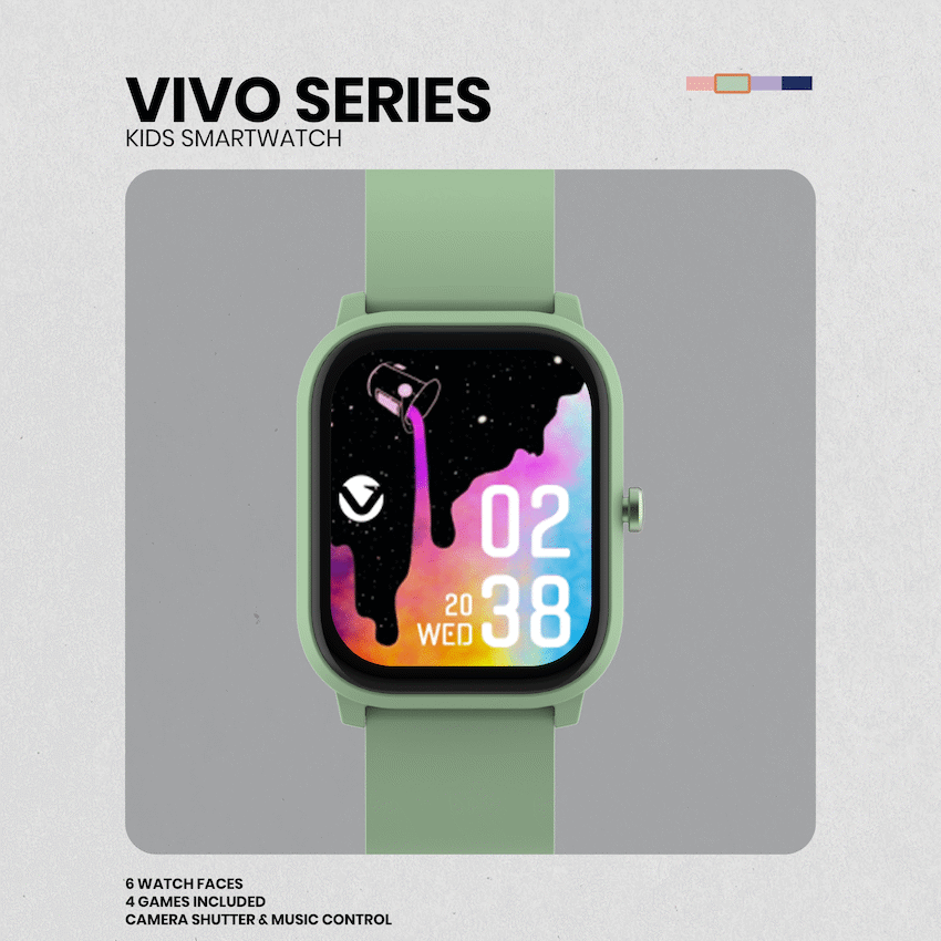 Volkano Vivo Series Kids Smart Watch - Sage Green - Image 11