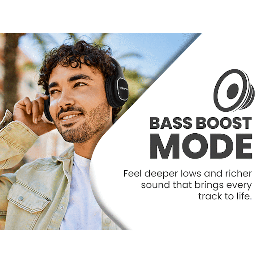 Volkano Phonic Series Bluetooth Full Size Headphones - Black - Image 19