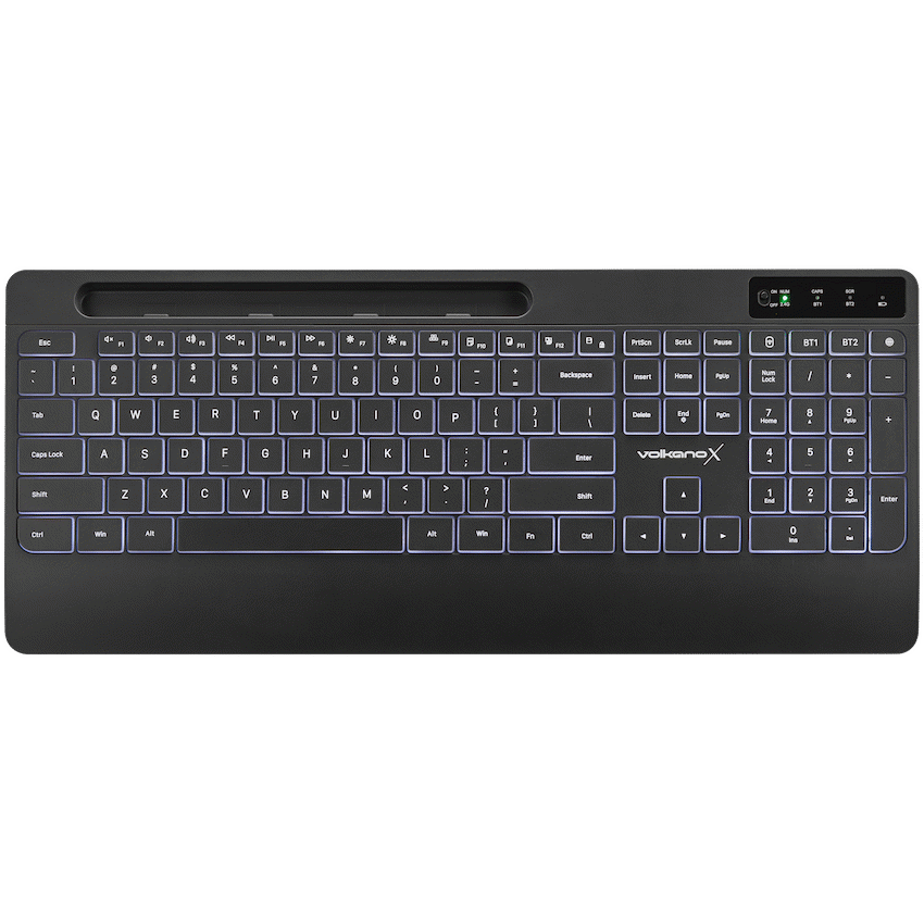 VolkanoX Gem Bluetooth Wireless Keyboard and Mouse - Black - Image 5