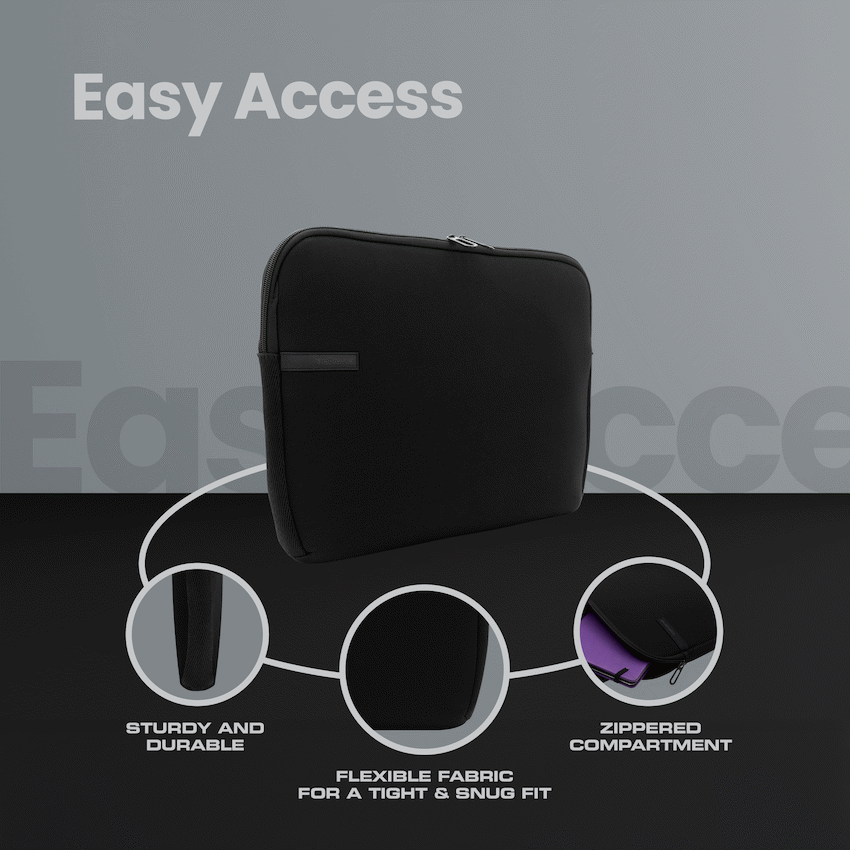 Volkano Wrap Series Laptop Sleeve 15.6" - Black - Image 9