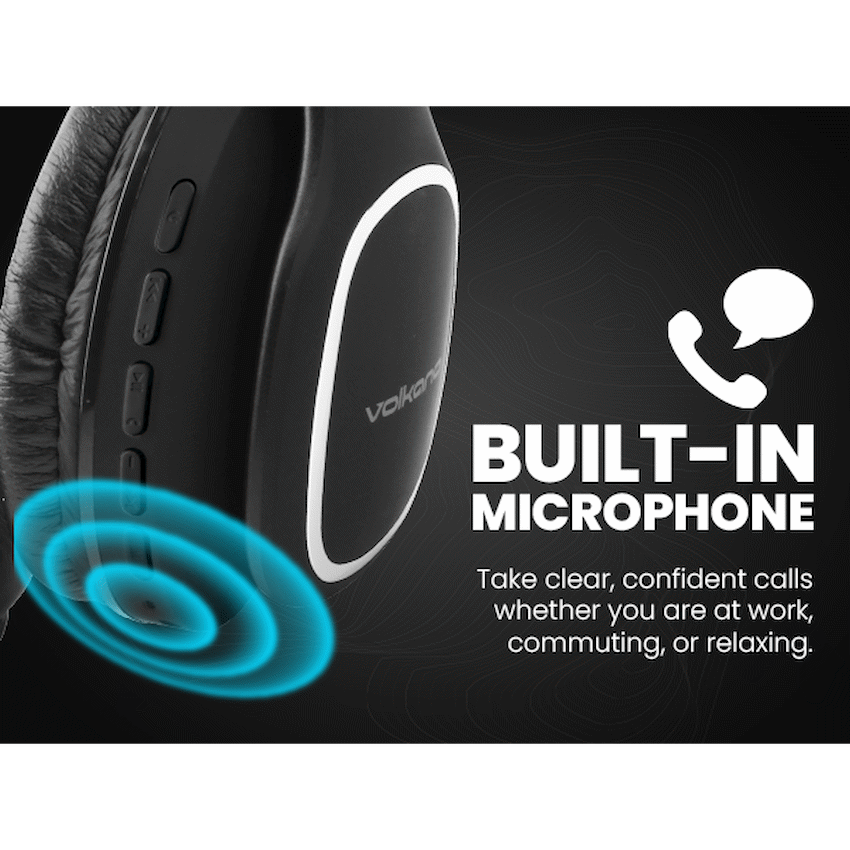 Volkano Phonic Series Bluetooth Full Size Headphones - Black - Image 21
