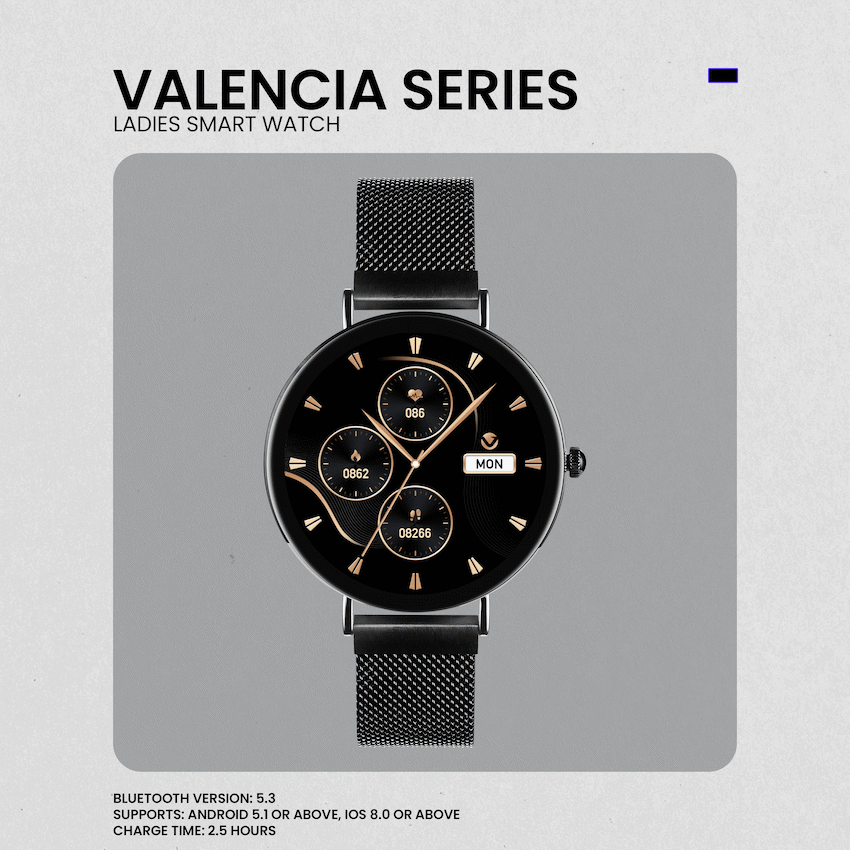 Volkano Valencia Series Ladies Smart Watch - Black - Image 18