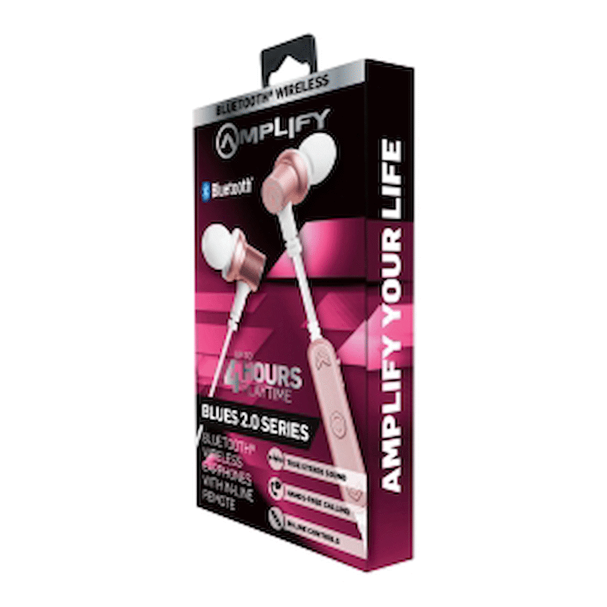 Amplify Blues 2.0 Bluetooth Earphones - White/Rose Gold - Image 2