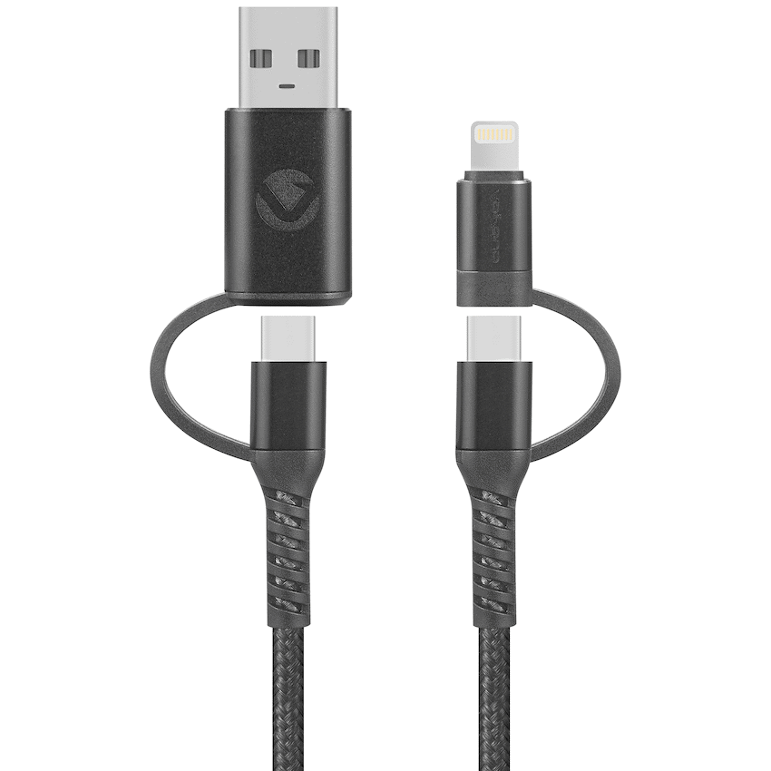 Volkano Weave Series 4-in-1 Charge & Data Cable 60w - 1.2m/4ft - Image 2