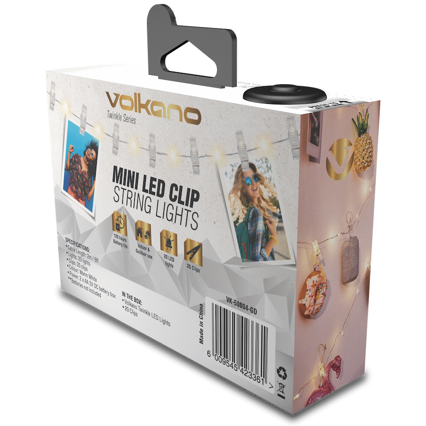 Volkano Twinkle Series Photo Clips with LED Lights - Gold - Image 2