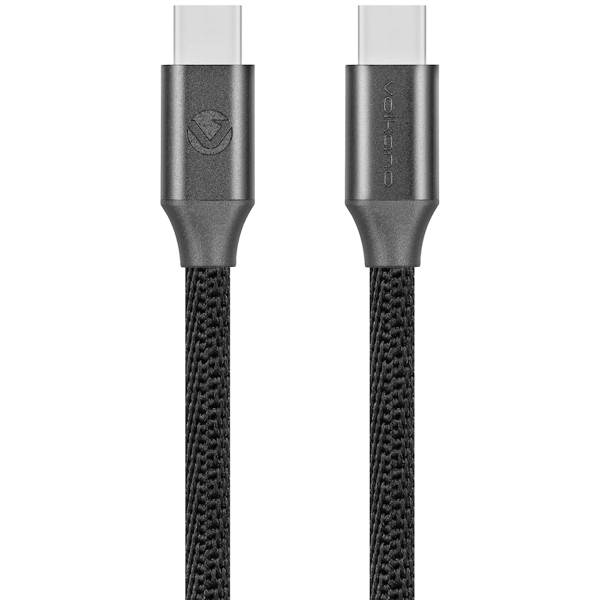 Volkano Weave Series Type-C to Type-C Cable (1.2m, 60w) - Black - Image 2