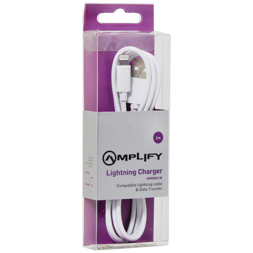Amplify Lightning Charging Cable for iPhone & iPad - White - Image 2