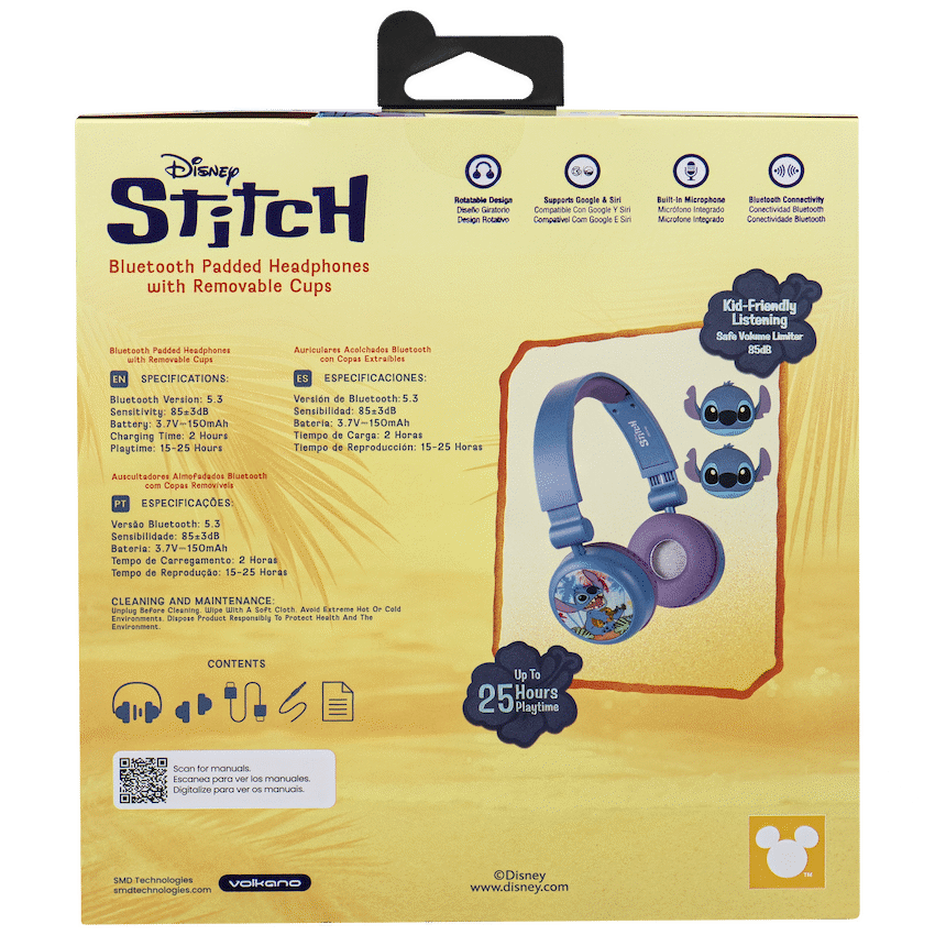 Stitch Bluetooth Padded Headphone with Removable Cups - Image 22