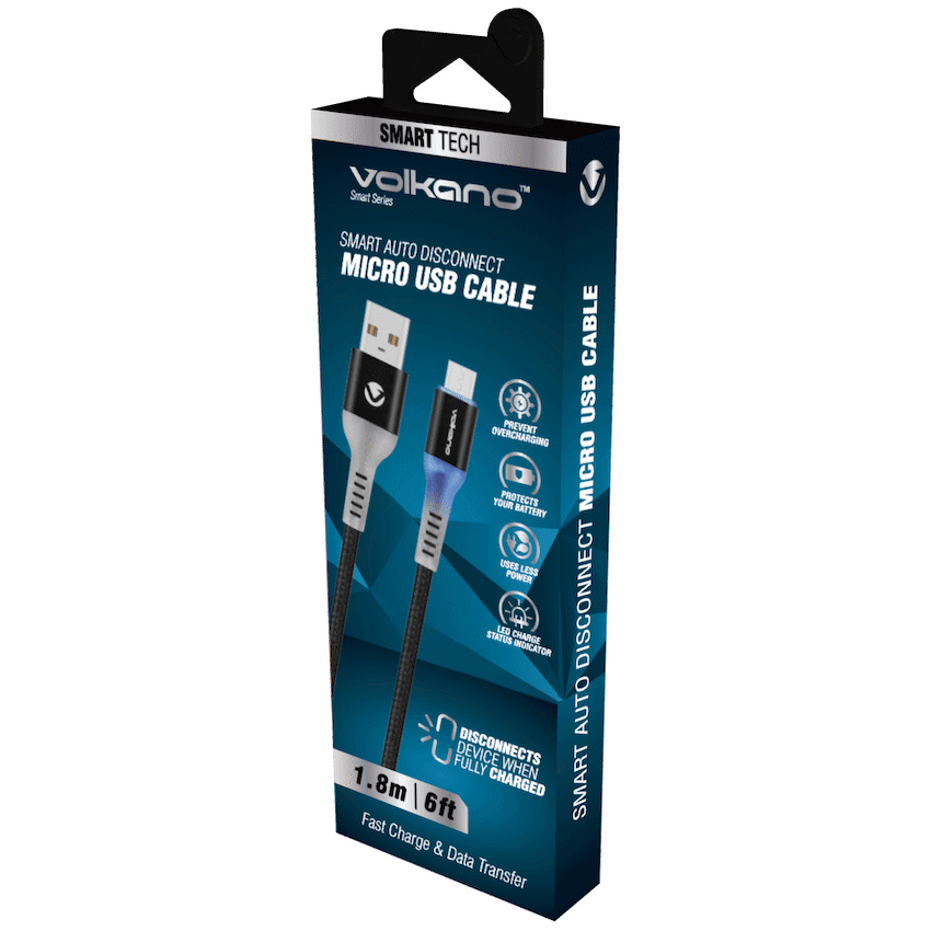 Volkano Smart Series Auto Disconnect Micro USB Cable - 1.8m - Image 3