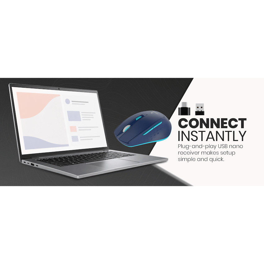 Volkano Chrome Series Wireless Mouse - Blue - Image 3