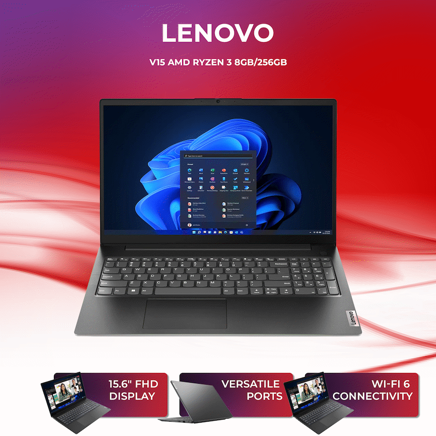 Lenovo Laptop V15 AMD Ryzen3 8/256 - Image 3