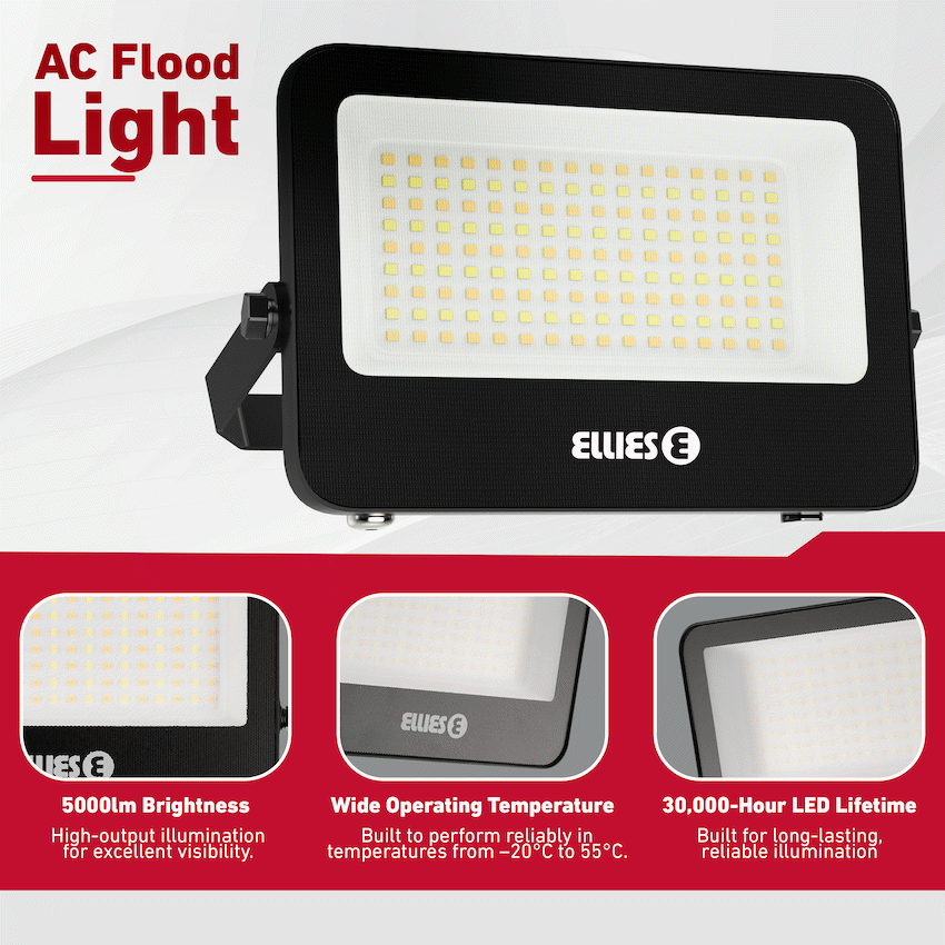 Ellies Quasar Series 50W AC Flood Light with 3CCT -BK - Image 3