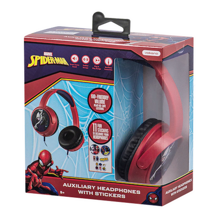 Marvel Spider-Man Auxiliary Headphones with Stickers - Image 3