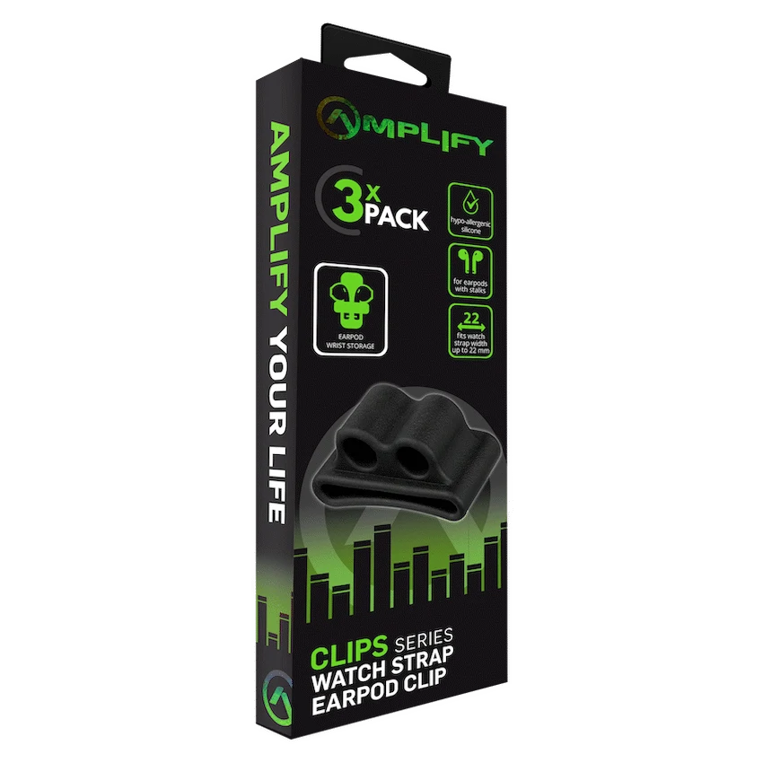 Amplify Pack of 3 Watch Strap Clips for Earpods - Image 3