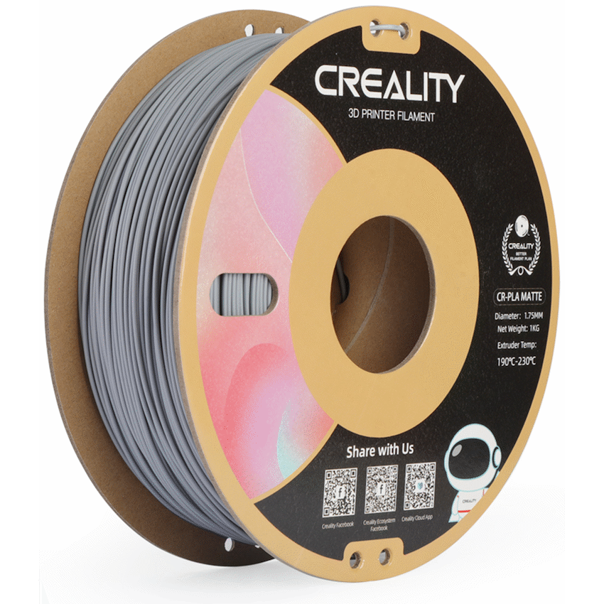 Creality CR-PLA Filament - Matte Grey 1kg - Image 3