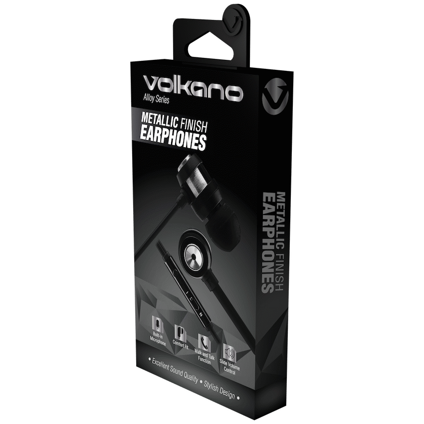 Volkano Alloy Series Metal Earphone - Silver - Image 3