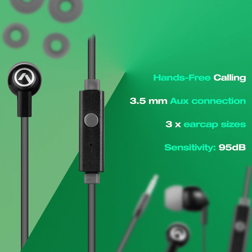 Amplify Vibe Series Earphones with Mic - Black and Grey - Image 3
