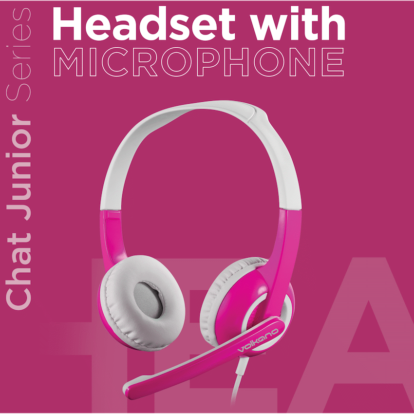 Volkano Kids Chat Junior Series Headset with Mic - Pink - Image 4