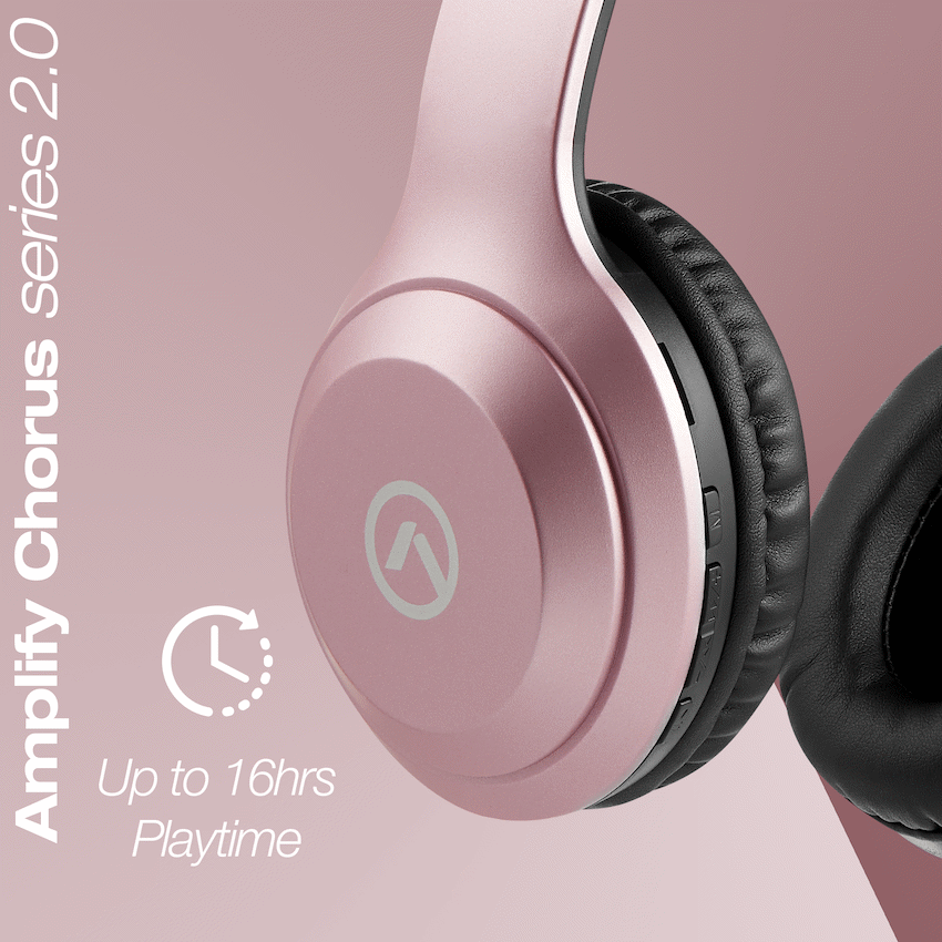 Amplify Chorus Series 2.0 Bluetooth Headphones - Rose Gold - Image 4