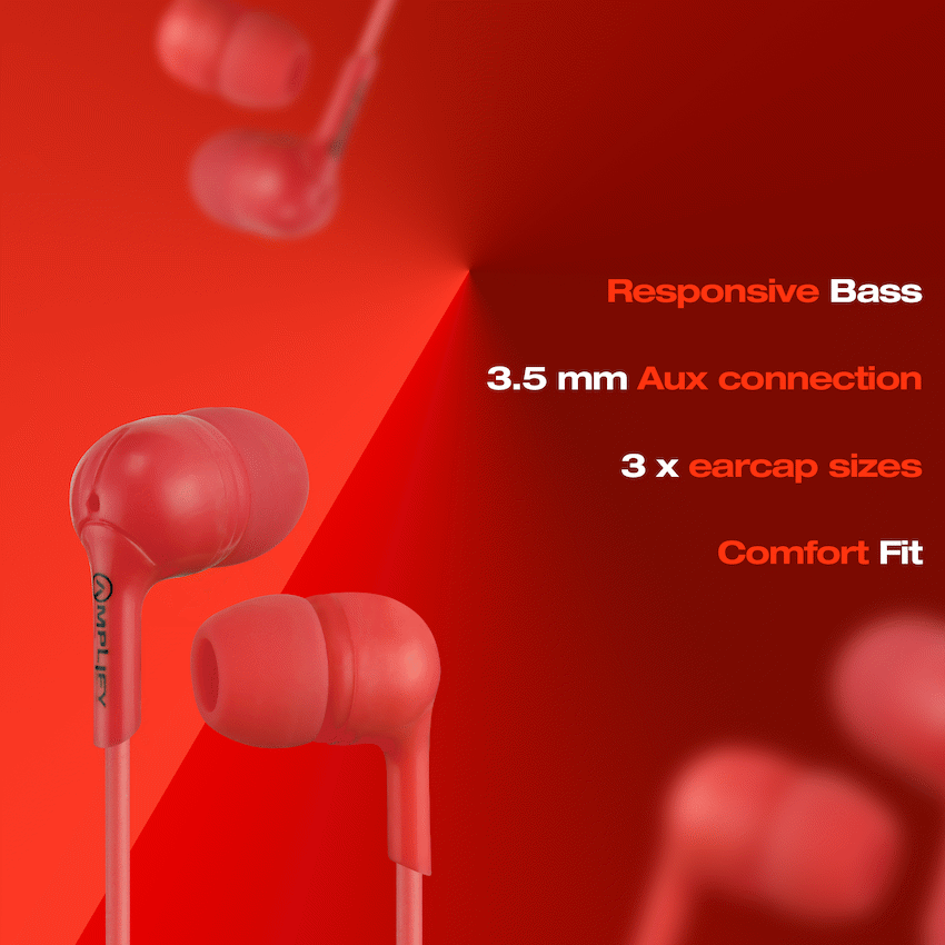 Amplify Jazz Series Earphones - Red - Image 4