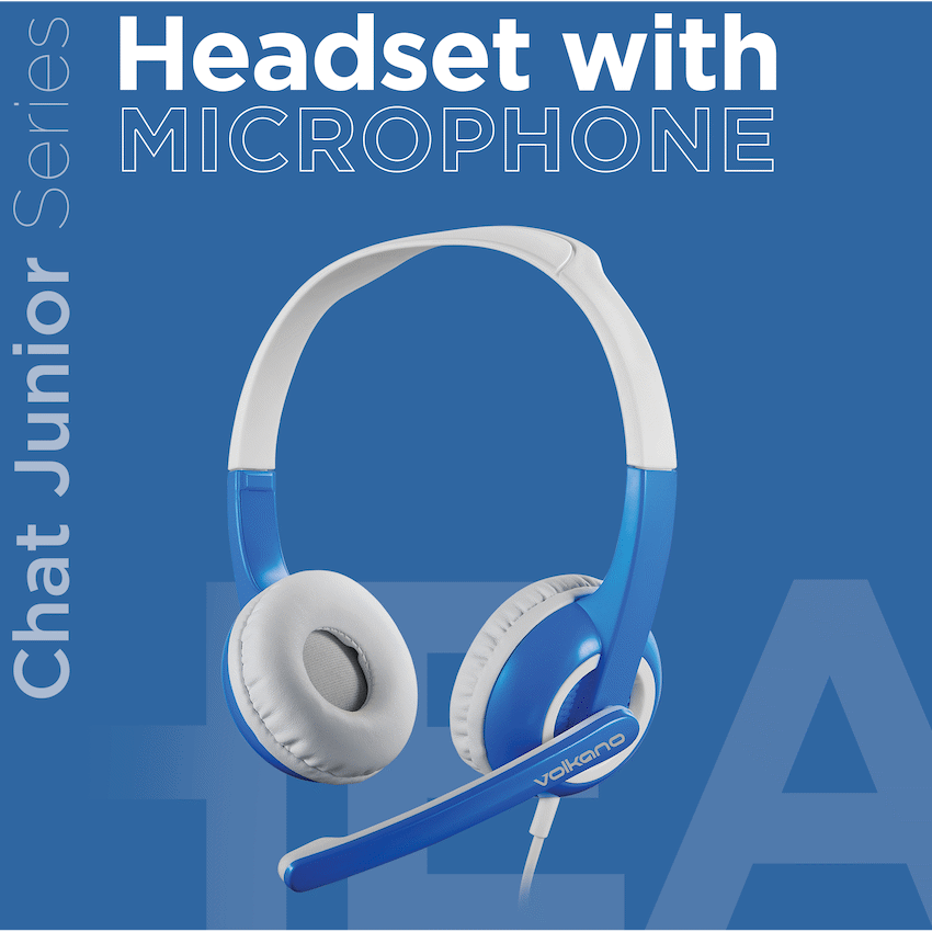 Volkano Kids Chat Junior series headset with mic - Blue - Image 4
