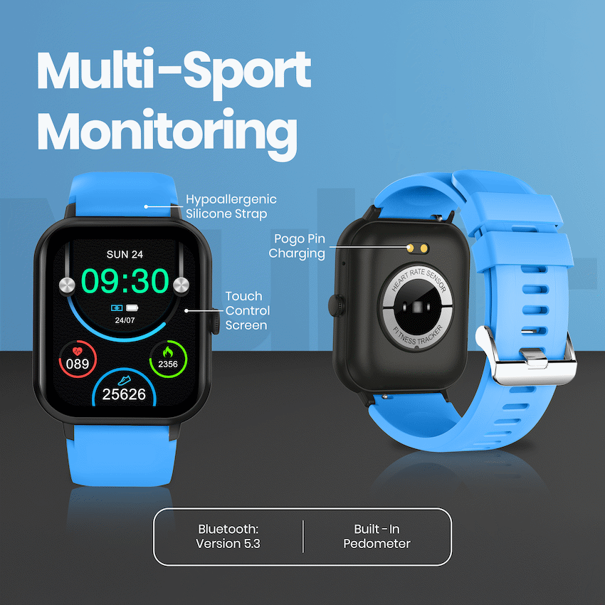 Volkano Chroma Series Smartwatch with Blue Strap - Image 5