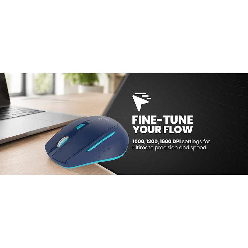 Volkano Chrome Series Wireless Mouse - Blue - Image 4