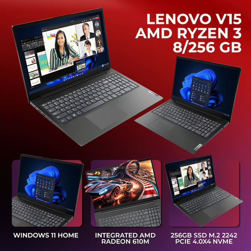 Lenovo Laptop V15 AMD Ryzen3 8/256 - Image 4