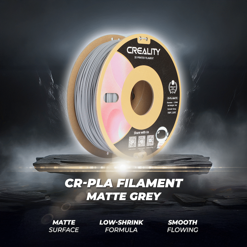 Creality CR-PLA Filament - Matte Grey 1kg - Image 4