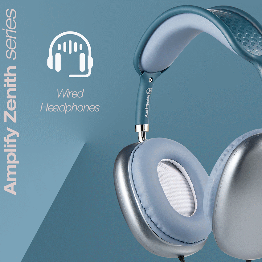 Amplify Zenith Series Aux Headphones - Blue - Image 4