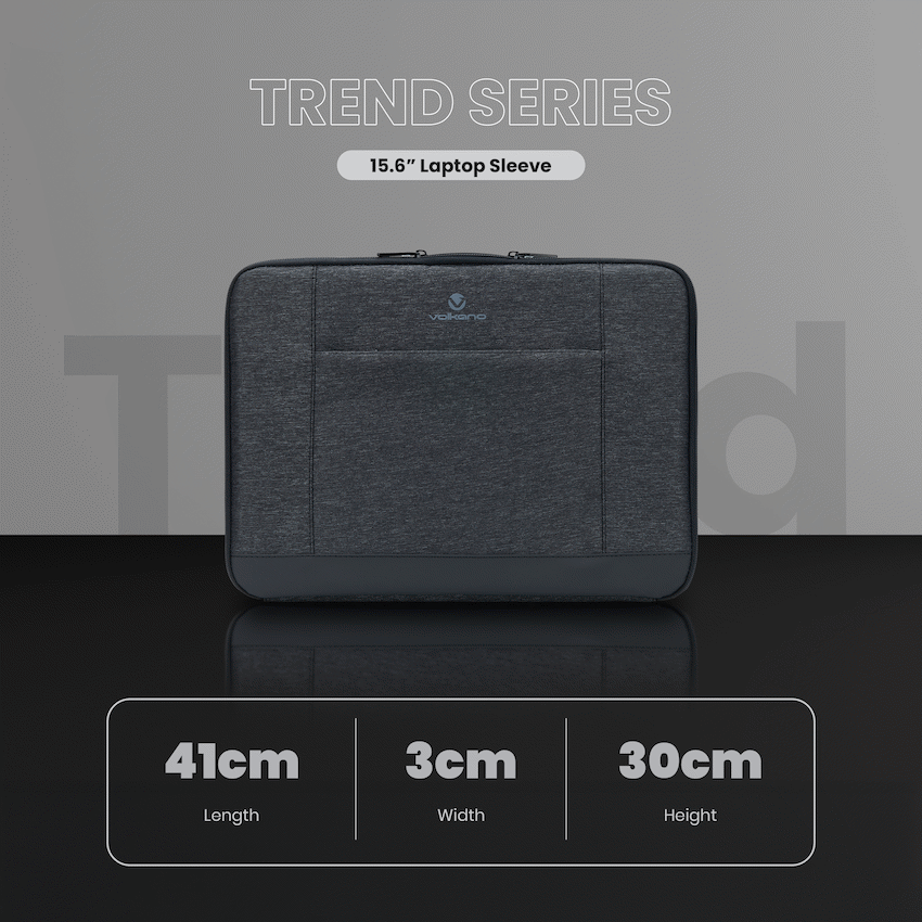 Volkano Trend Series 15.6" Laptop Sleeve - Grey - Image 4